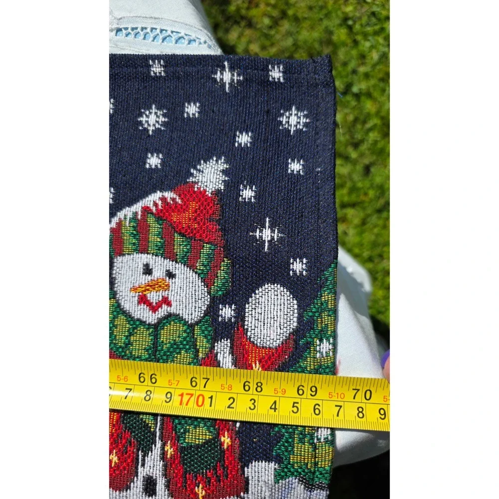 Snowman Winter Christmas Table Runner Tapestry Holiday‎ Decor 69.5 Inch Long